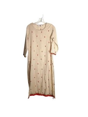 BIBA - Cream Floral  Maxi Dress - Size 6